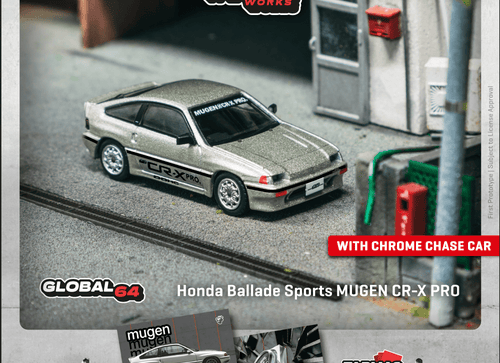 Load image into Gallery viewer, Tarmac Works 1/64 HONDA Ballade Sports MUGEN CR-X PRO Silver Model
