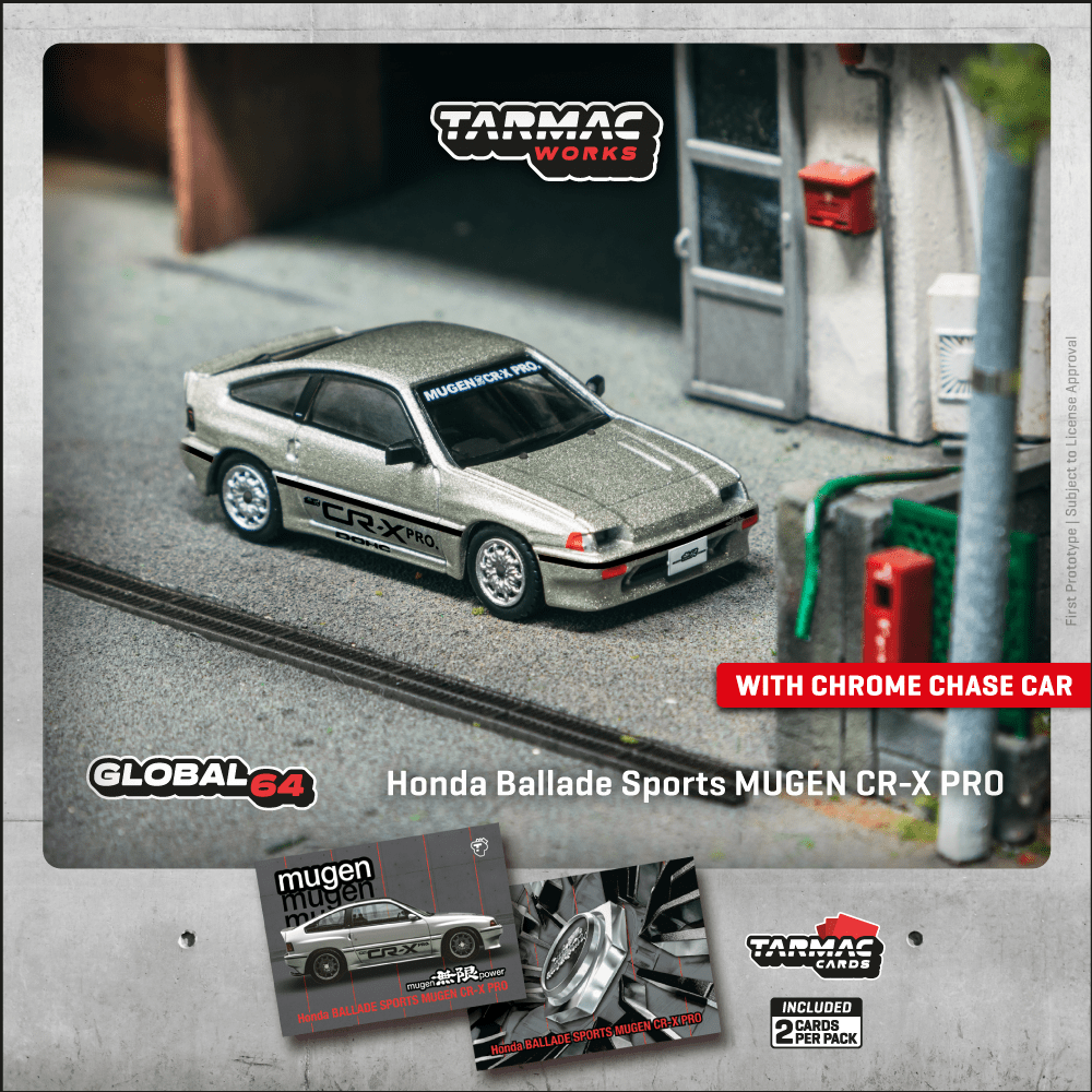 Tarmac Works 1/64 HONDA Ballade Sports MUGEN CR-X PRO Silver Model
