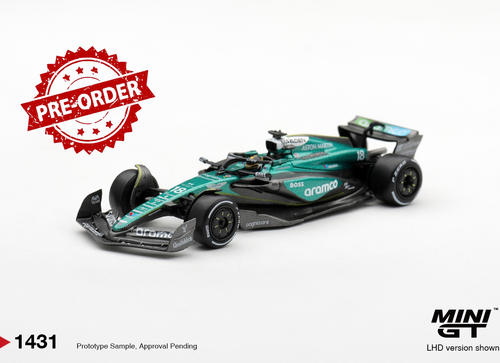 Load image into Gallery viewer, (Pre-order) Mini GT #1413 Aston Martin AMR24 #18 Lance Stroll 2024 F1 Las Vegas
