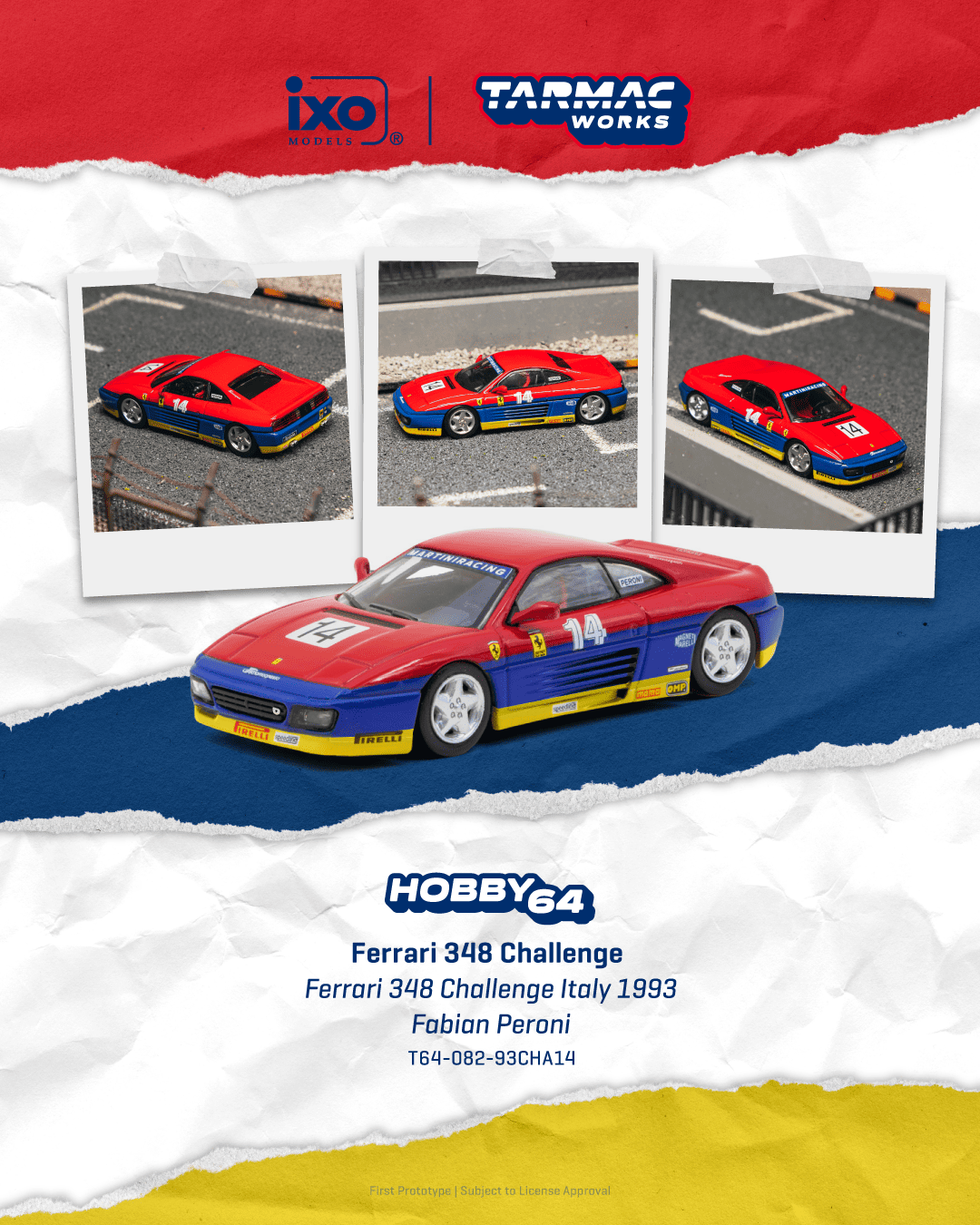 (Pre-order) Tarmac Works 1/64 Ferrari 348 Challenge Ferrari 348 Challenge Italy