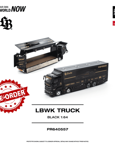 (Pre-order) POPRACE 1/64 - LBWK TRUCK - BLACK Diecast Model Car
