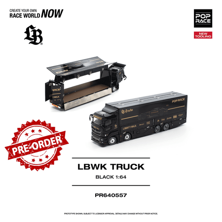 (Pre-order) POPRACE 1/64 - LBWK TRUCK - BLACK Diecast Model Car