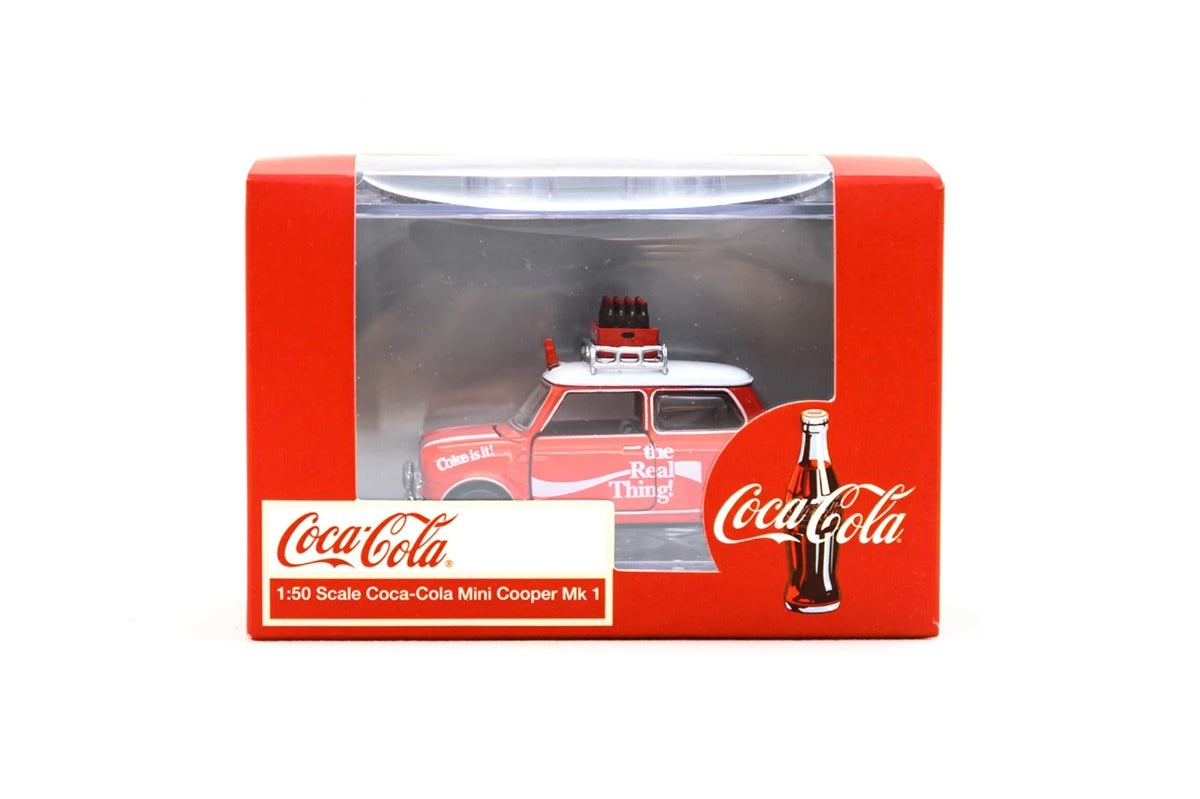 Tiny City Die-cast Model Car - Mini Cooper Mk 1 Coca-Cola (with bottle of coke)