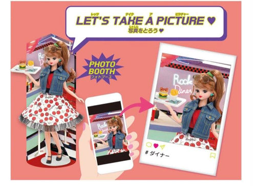 Load image into Gallery viewer, Takara Tomy Licca Chan Doll Set - Rockabilly Cherry Dress Set
