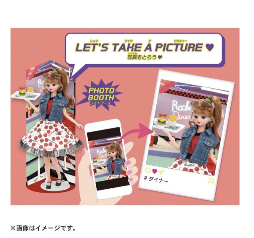 Takara Tomy Licca Chan Doll Set - Rockabilly Cherry Dress Set