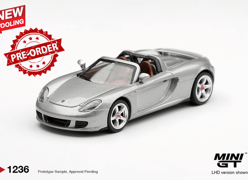 Load image into Gallery viewer, (Pre-order) Mini GT 1/64 #1236 Porsche Carrera GT GT Silver LHD
