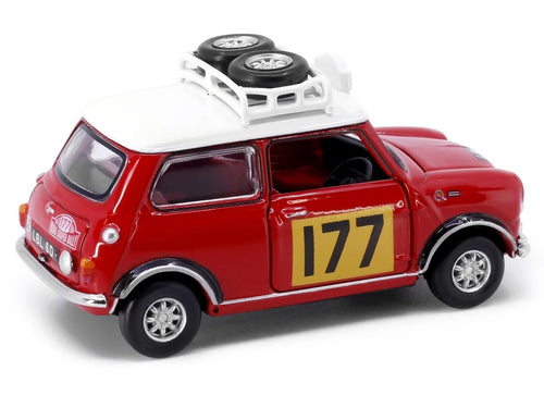 Load image into Gallery viewer, TINY Hong Kong #177 Mini Cooper Rally Red Mk1 Scale 1:50 Diecast Mini  Car
