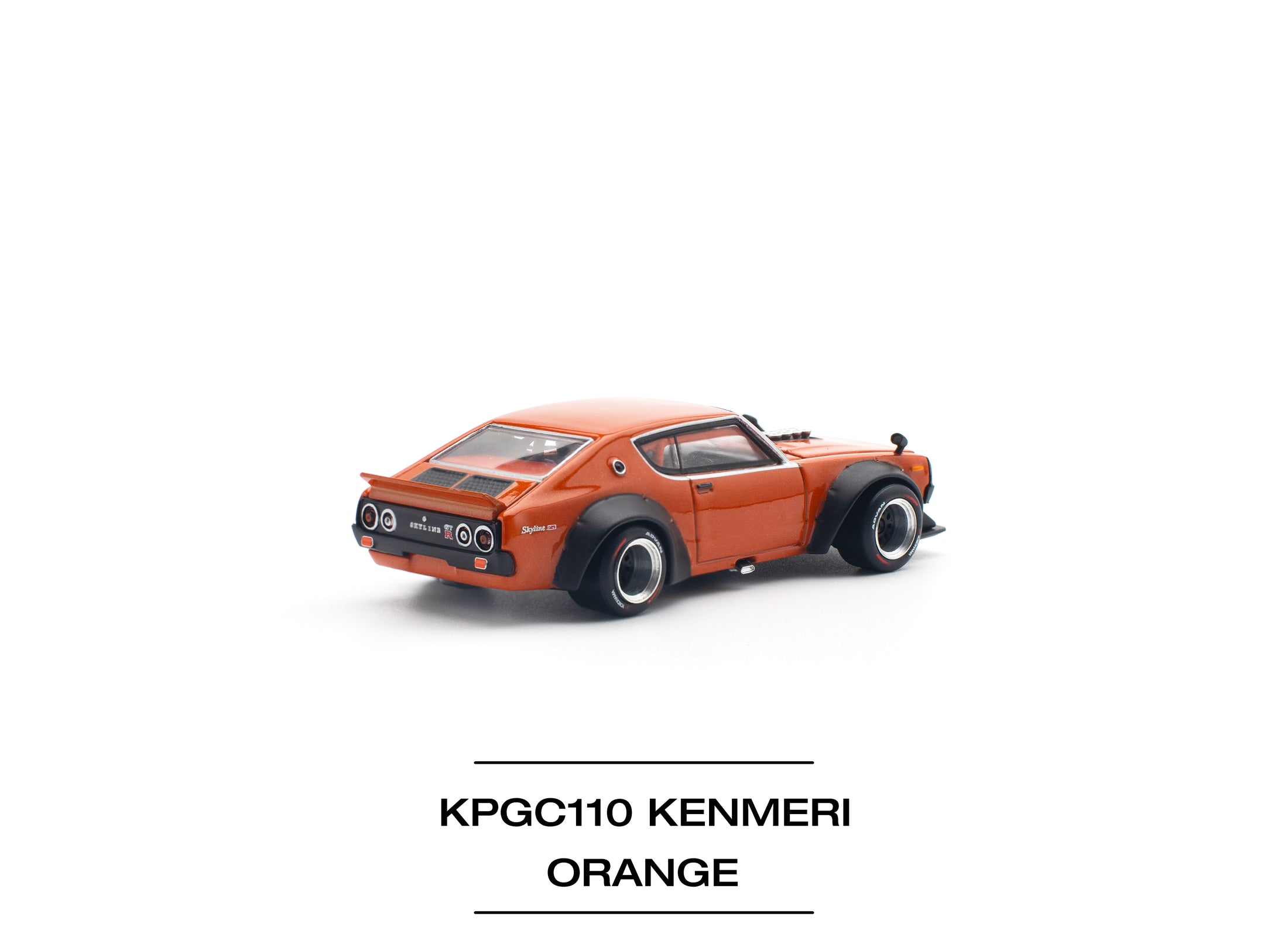 POPRACE 1/64 SKYLINE GT-R V8 DRIFT (KENMERI) ORANGE Model Car