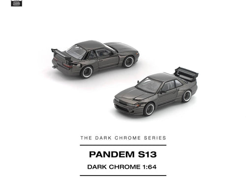 Load image into Gallery viewer, (Pre-order) POP RACE 1/64 PANDEM S13 DARK CHROME Diecast Model Car #PRDC-010
