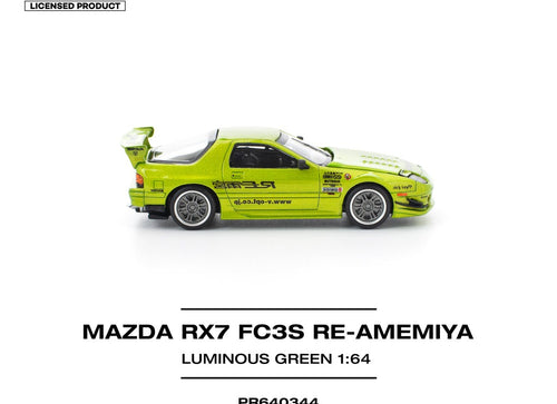 Load image into Gallery viewer, (Pre-order) POPRACE 1/64 MAZDA RX7 FC3S RE-AMEMIYA LUMINOUS GREEN Diecast Car
