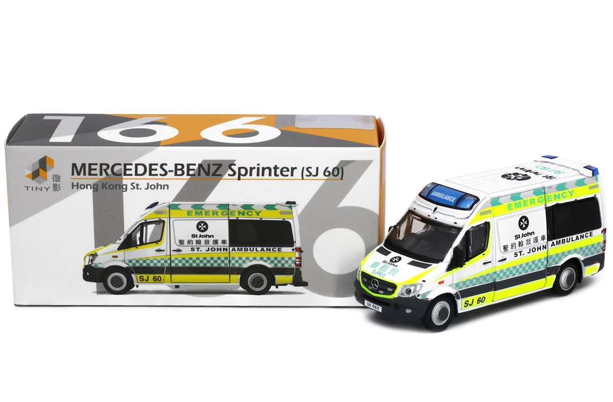 Tiny City 1/76 #166 Mercedes-Benz Sprinter St.John Ambulance (SJ60) Model Car
