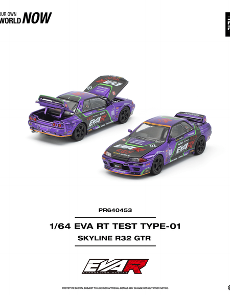 (Pre-order) POPRACE 1/64 - EVA RT TEST TYPE-01 SKYLINE R32 Diecast Model Car