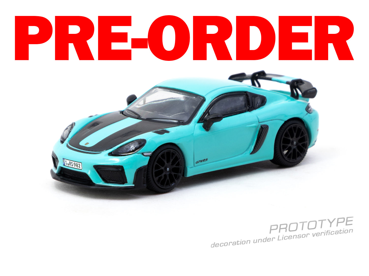 (Pre-order) Tarmac Works 1/64 Porsche Cayman GT4RS Mint Green Model Car
