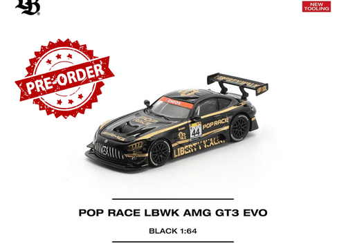 Load image into Gallery viewer, (Pre-order) POPRACE 1/64 - LBWK AMG GT3 EVO - BLACK Diecast Model Car
