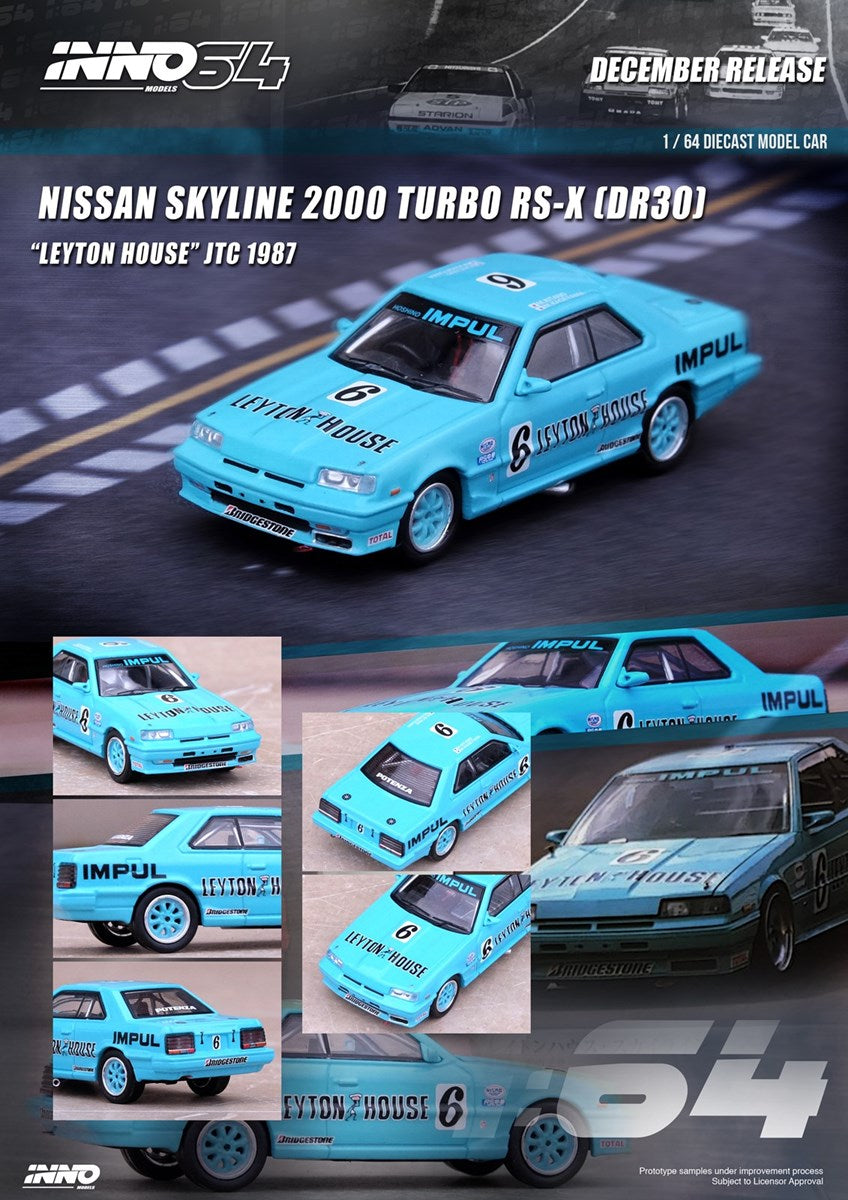 INNO 1/64 NISSAN SKYLINE 2000 Turbo RS-X (HR31) #6 "LEYTON HOUSE" JTCC 1987
