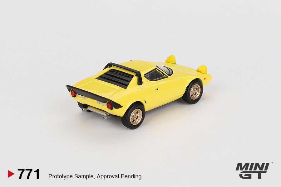 Mini GT #771 1/64 Lancia Stratos HF Stradale Giallo Fly Yellow (LHD)