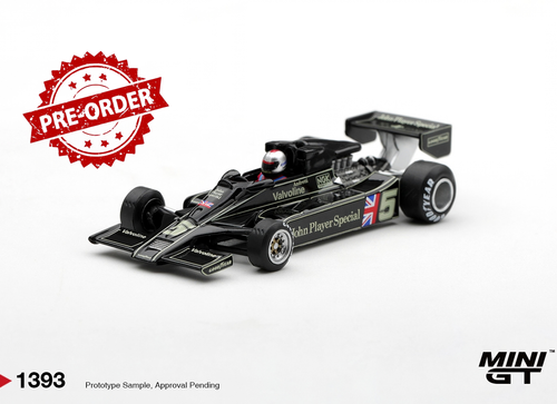 Load image into Gallery viewer, (Pre-order) Mini GT #1393 Lotus 78 #5 Mario Andretti 1977 US GP West Winner
