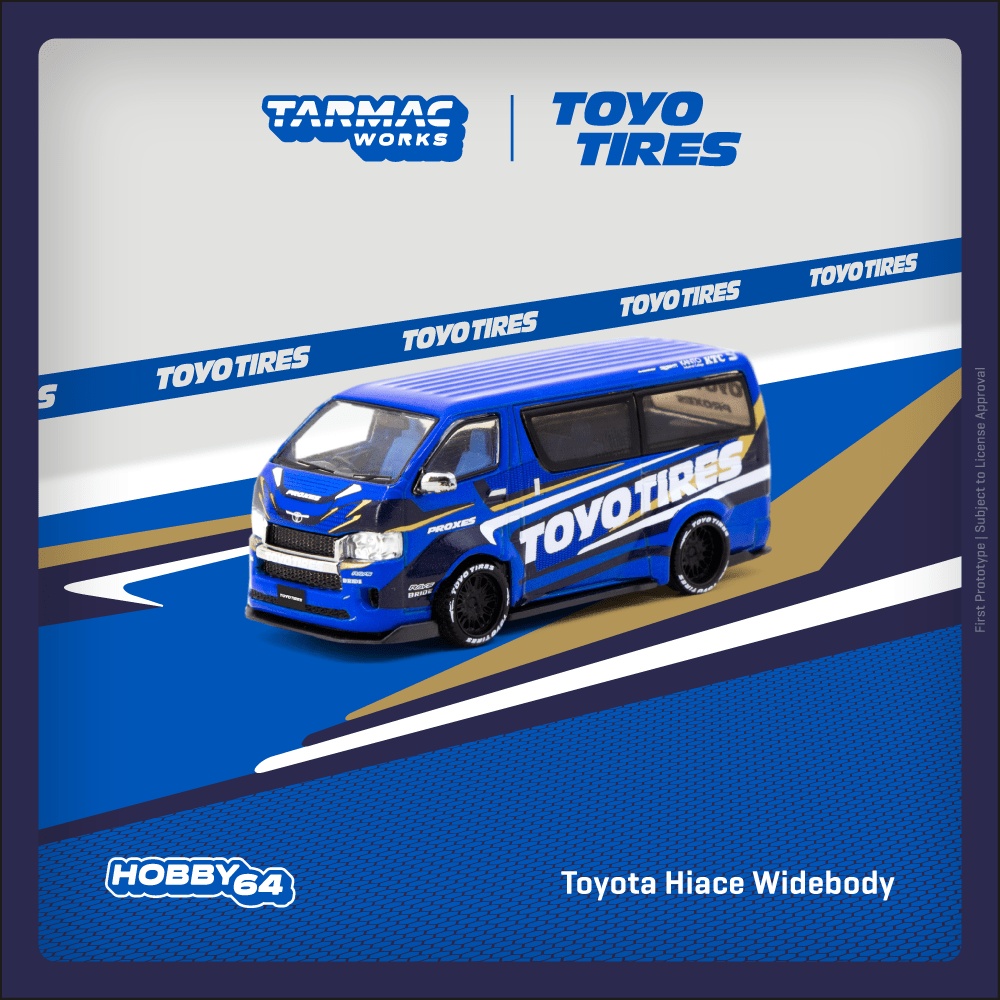 Tarmac Works 1/64 Toyota Hiace Widebody Toyo Tires Model Truck