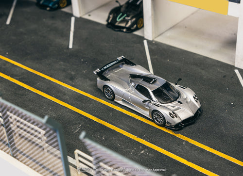Load image into Gallery viewer, Tarmac Works 1/64 Pagani Huayra R Satin Silver Diecast Model Car
