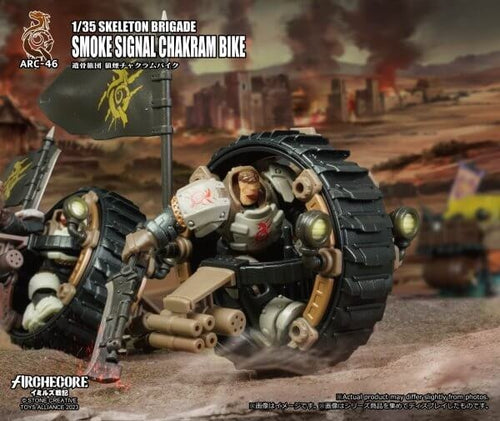 Load image into Gallery viewer, ARCHECORE ARC-46 Skeleton Brigade Smoke Signal Chakram Bike Figure Set
