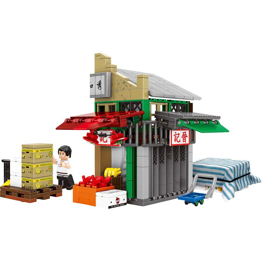Royal Toys Building Blocks City Story Bricks RT14: Yau Ma Tei Fruit Market (324 Pcs/Pzs)