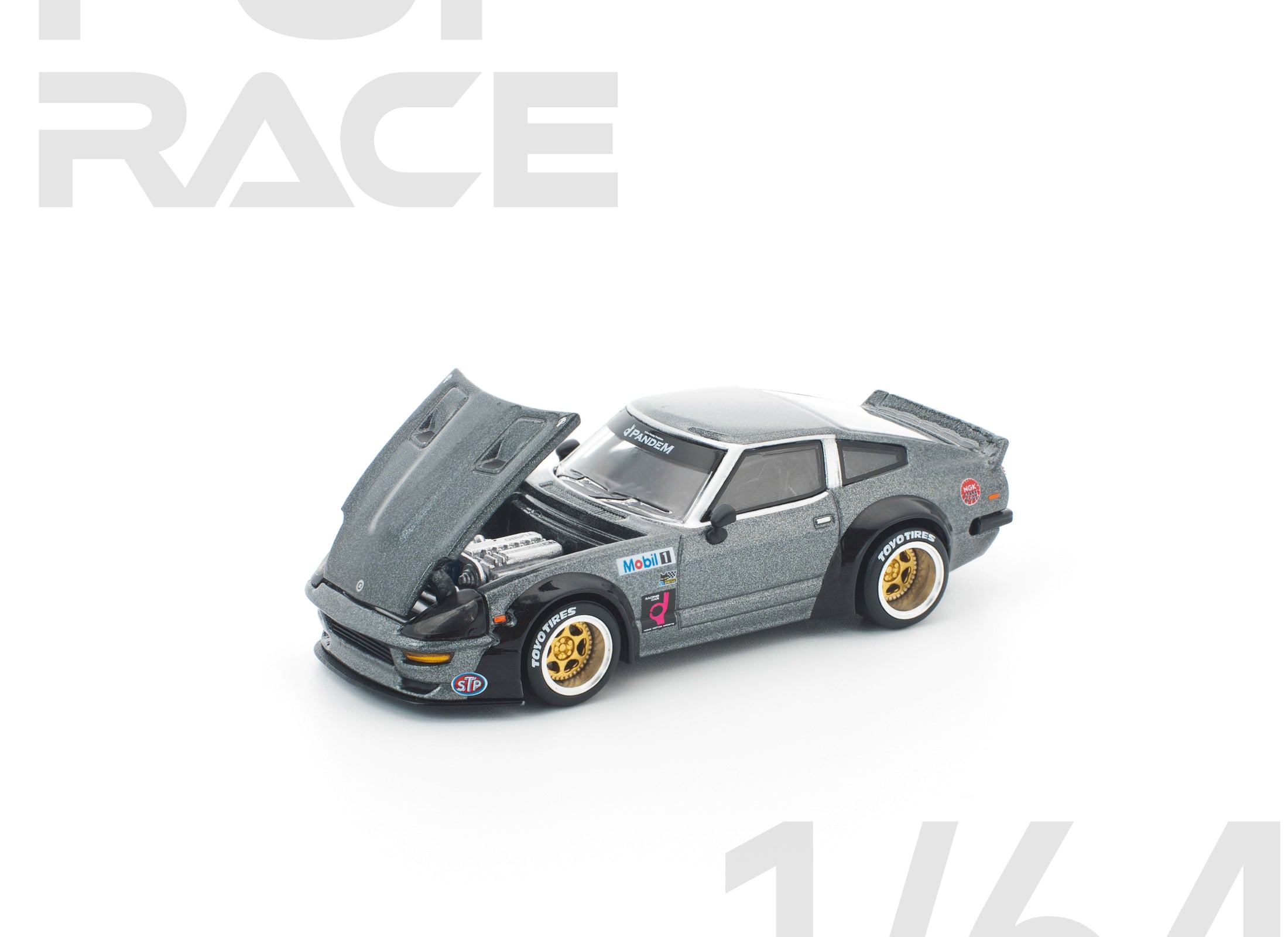 (Pre-order) POPRACE 1/64 PANDEM 280ZX GUN METAL Diecast Model Car