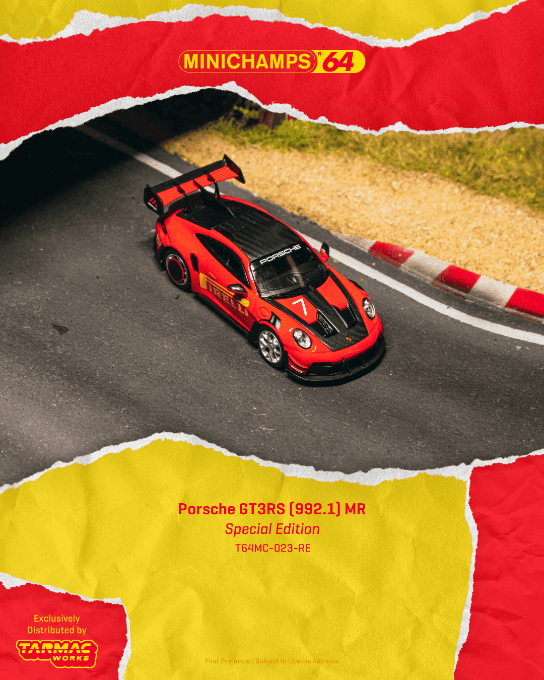 (Pre-order) Tarmac Works 1/64 Porsche GT3RS(992.1) MR Red Diecast Model Car