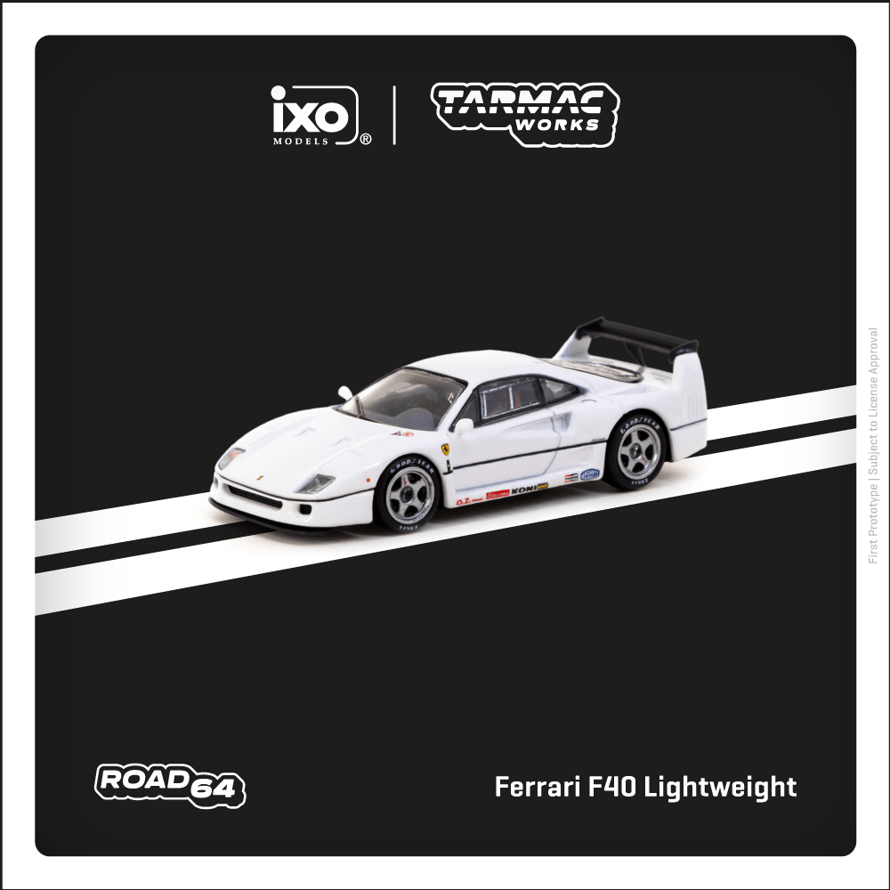 Tarmac Works 1/64 Ferrari F40 Lightweight White Diecast Model Car