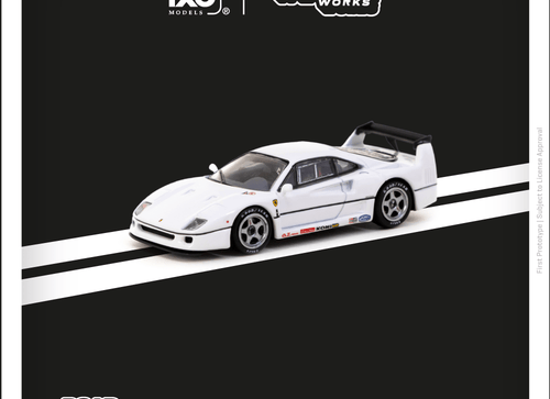 Load image into Gallery viewer, Tarmac Works 1/64 Ferrari F40 Lightweight White Diecast Model Car

