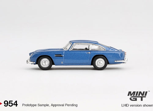 Load image into Gallery viewer, Mini GT #954 1/64 Aston Martin DB5 Sierra Blue RHD Diecast Model Car
