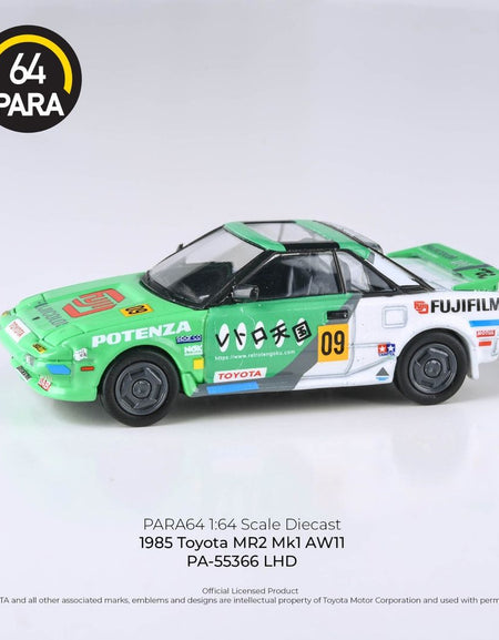 PARA64 1/64 1985 Toyota MR2 MK1 AW11 Fujifilm LHD Diecast Model Car