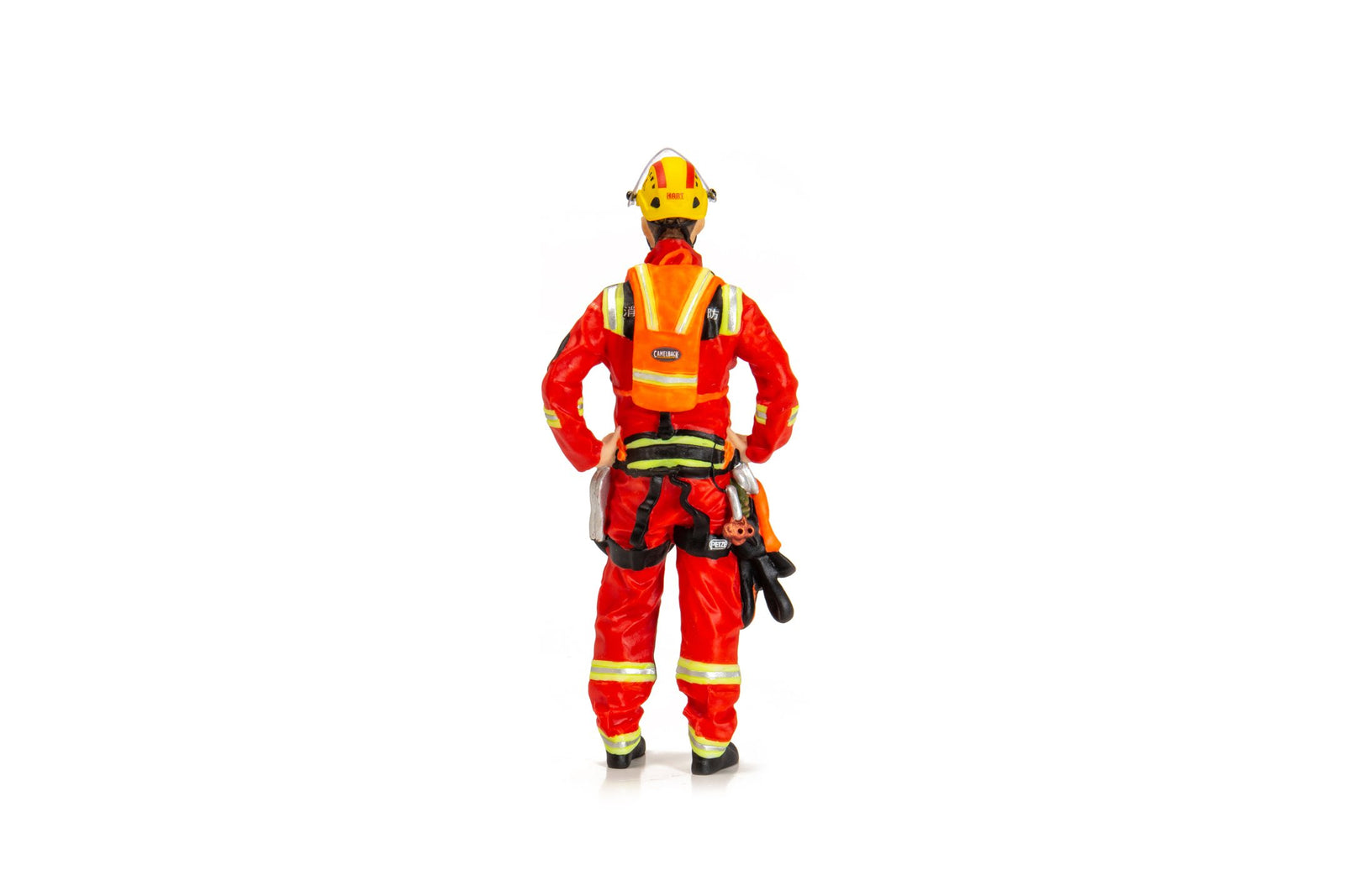 TINY 1/18 Resin Figure #21 Hong Kong Fireman Firefighter HART Red 10.3 cm Tall