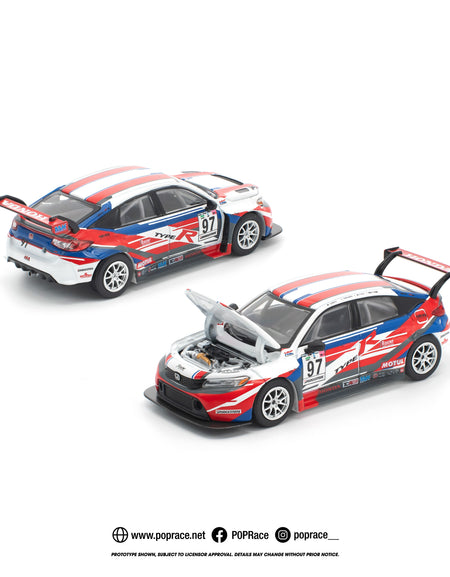(Pre-order) POPRACE 1/64 HONDA CIVIC TYPE-R (FL5) TCR - M&K RACING Model Car