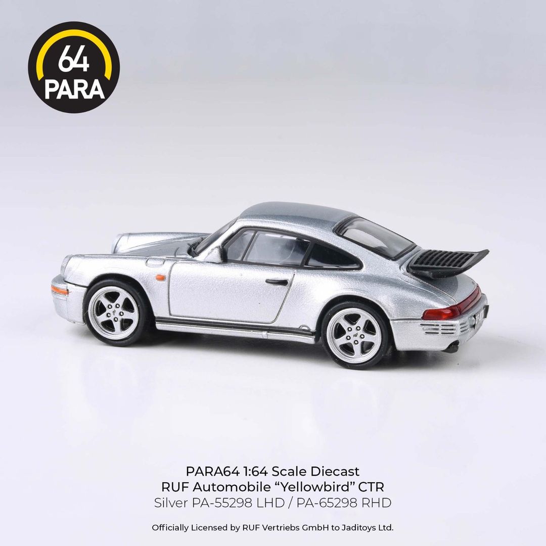 PARA64 1/64 1987 RUF CTR Yellowbird Silver RHD Diecast Model Car