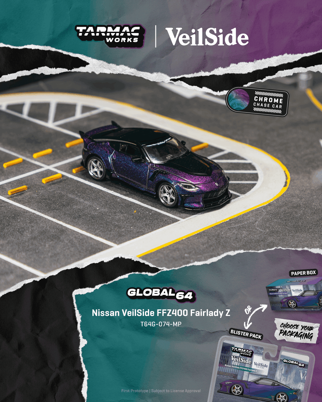 (Pre-order) Tarmac Works 1/64 Nissan VeilSide FFZ400 Fairlady Z Chameleon Purple