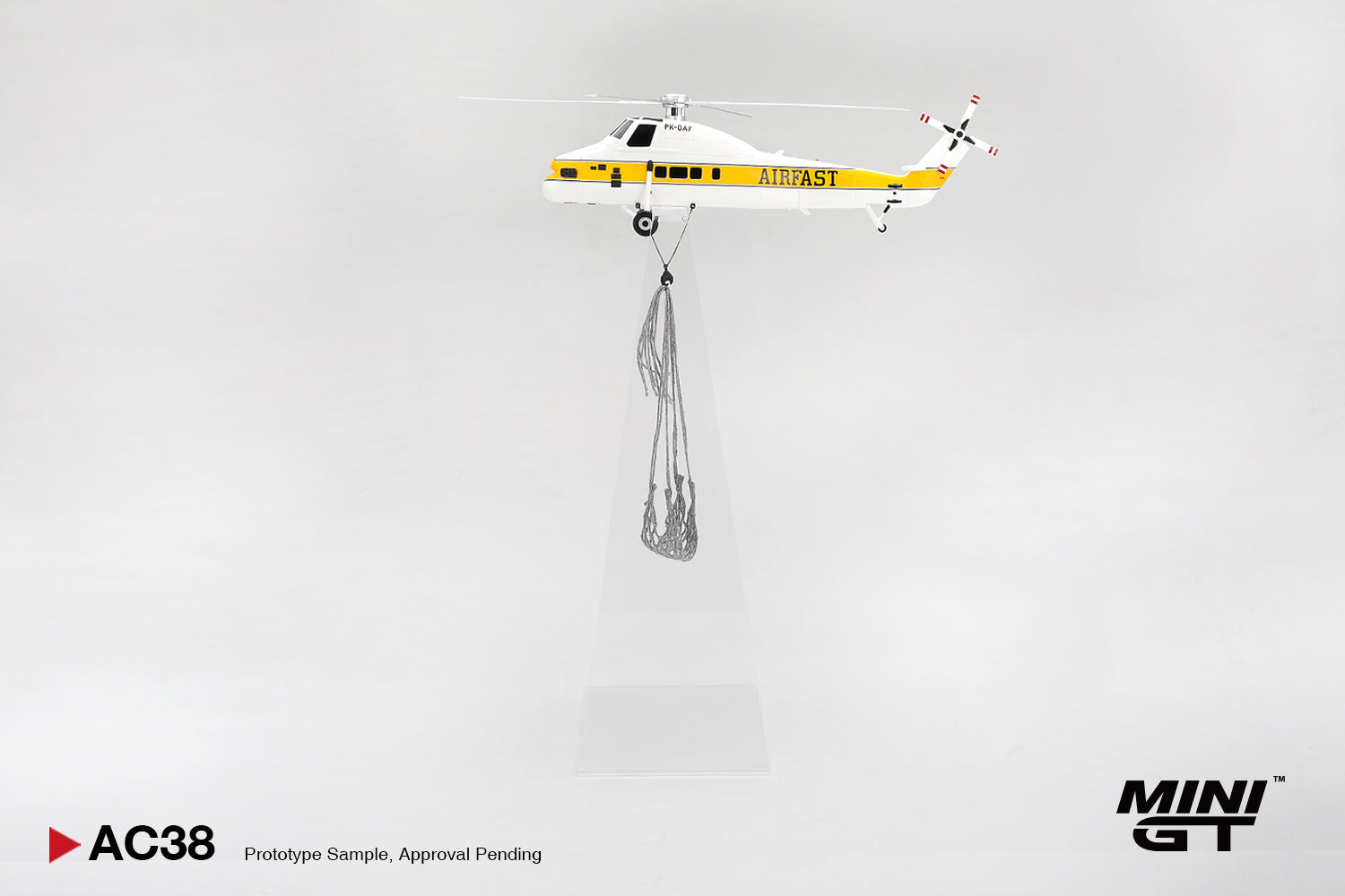 (Pre-order) Mini GT #MGTAC38 Sikorsky S58T Helicopter Camel Trophy 1985 Model