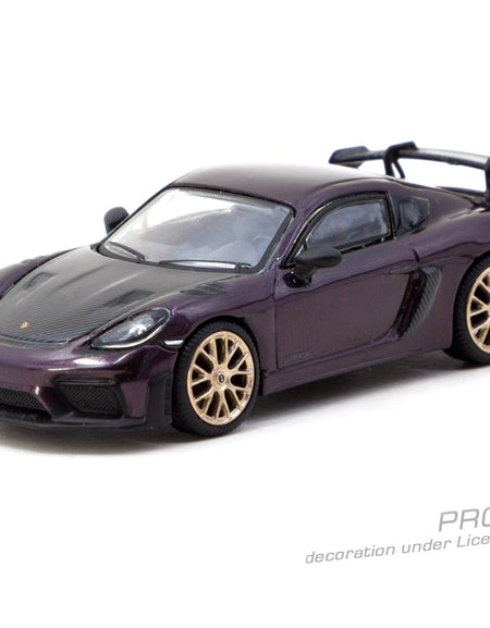 (Pre-order) Tarmac Works 1/64 Porsche Cayman GT4RS Amethyst Metallic Model Car