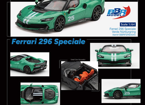 Load image into Gallery viewer, (Pre-order) BBR 1/64 Ferrari 296 Speciale Verde Nürburgring Diecast Model Car
