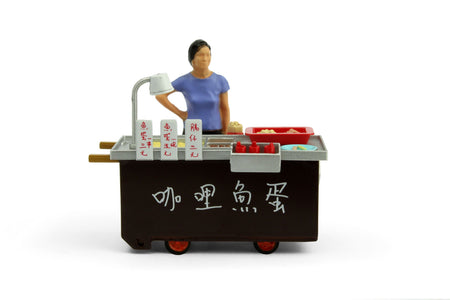 TINY Hong Kong City HK 1/35 Curry Fish Ball cartful Diecast Color painted Figure