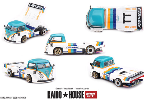 Load image into Gallery viewer, (Pre-order) Kaido House X Mini GT Volkswagen T1 GReddy Pickup V1 #KHMG261
