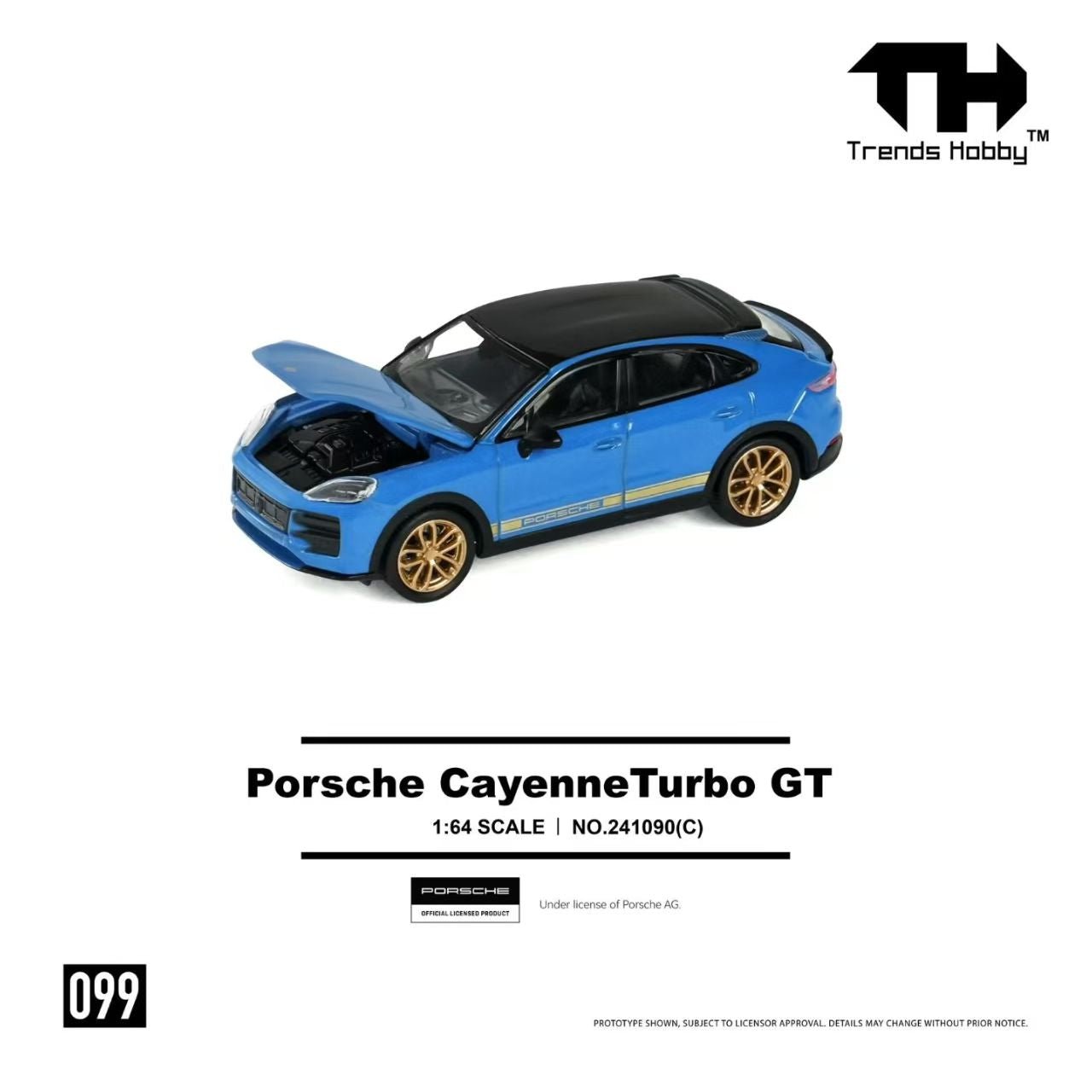 Trends Hobby 1:64 Porsche Cayenne Turbo GT Diecast - Blue 241090(C)