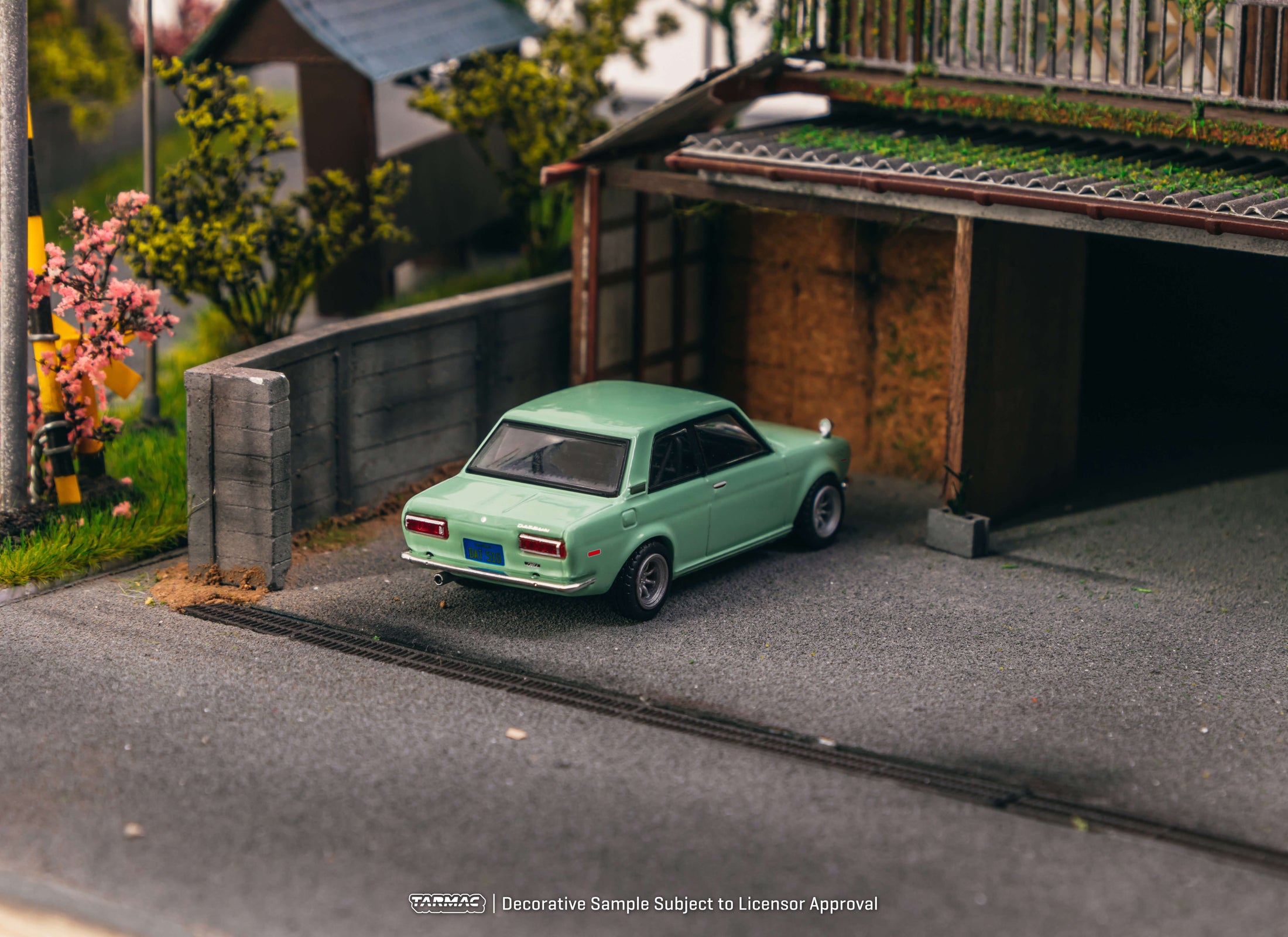 Tarmac Works 1/64 Datsun 510 Light Green Diecast Model Car