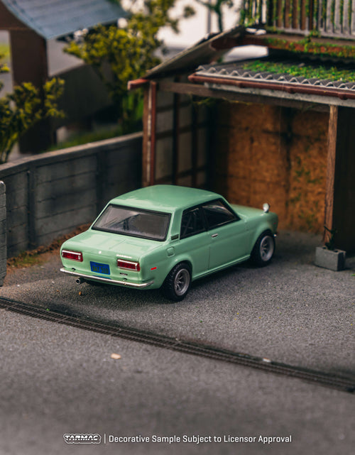 Load image into Gallery viewer, Tarmac Works 1/64 Datsun 510 Light Green Diecast Model Car
