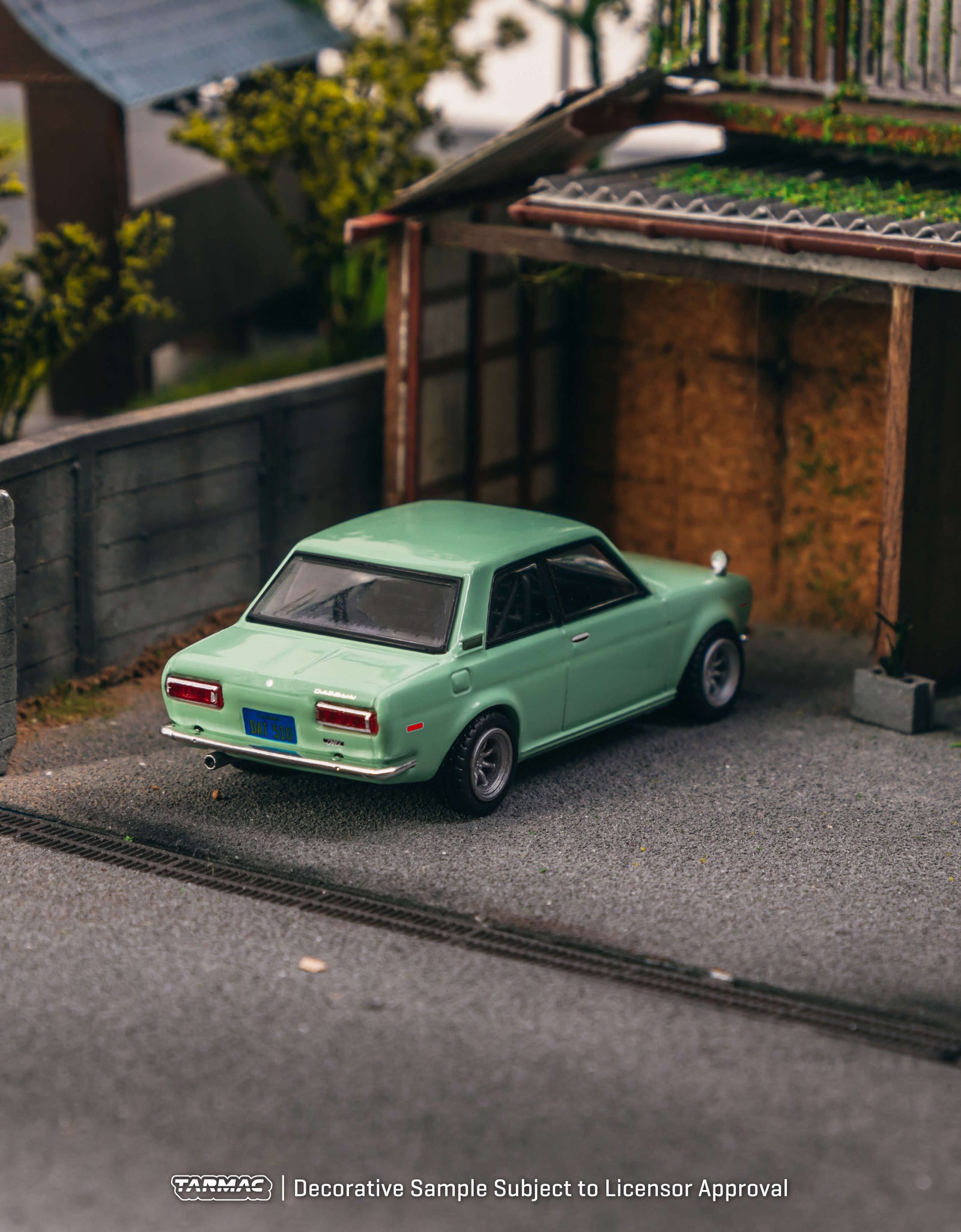 Tarmac Works 1/64 Datsun 510 Light Green Diecast Model Car