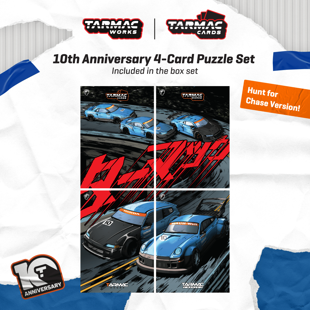 Tarmac Works 10th Anniversary Box Set 5 Model Cars+Trading Cards SET