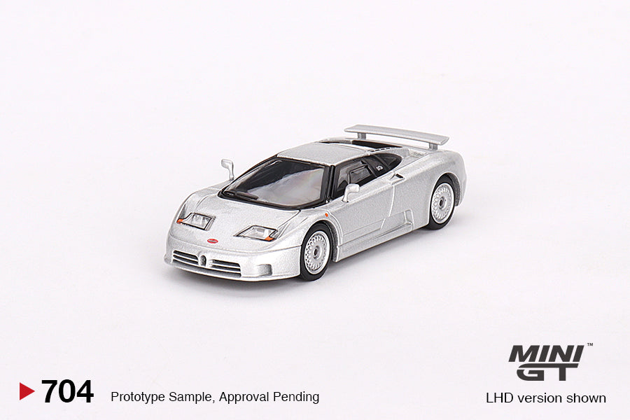 Mini GT #704 Bugatti EB110 GT Grigio Chiaro LHD Diecast Model Car