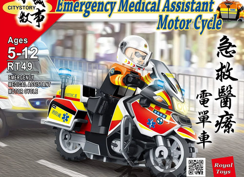 Load image into Gallery viewer, Royal Toys Building Blocks City Story Bricks RT49 : Emergency Medical Assistant Motor Cycle
