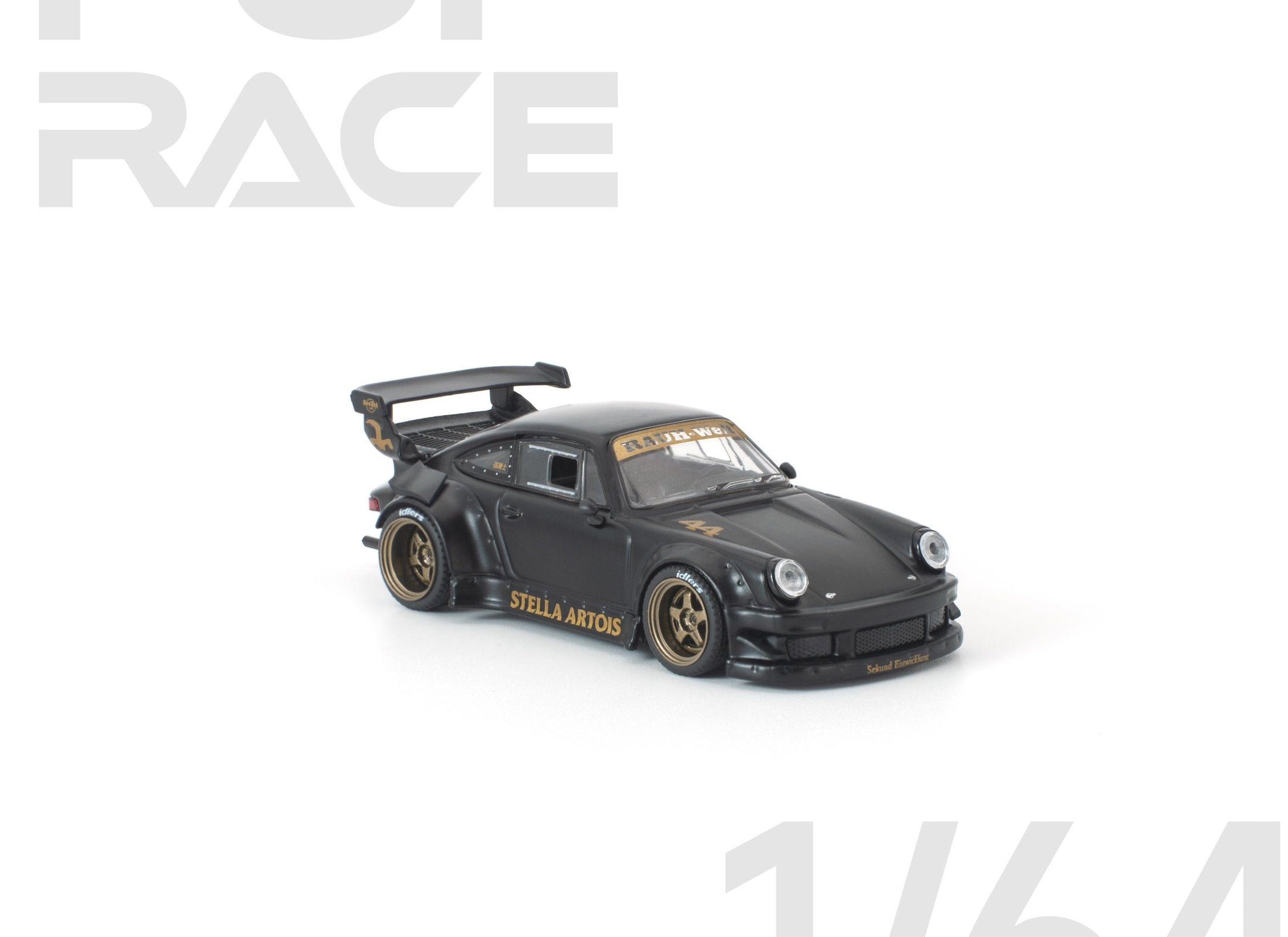 (Pre-order) POP RACE 1/64 RWB 930 MATTE BLACK "STELLA ARTOIS" Diecast #PR640468