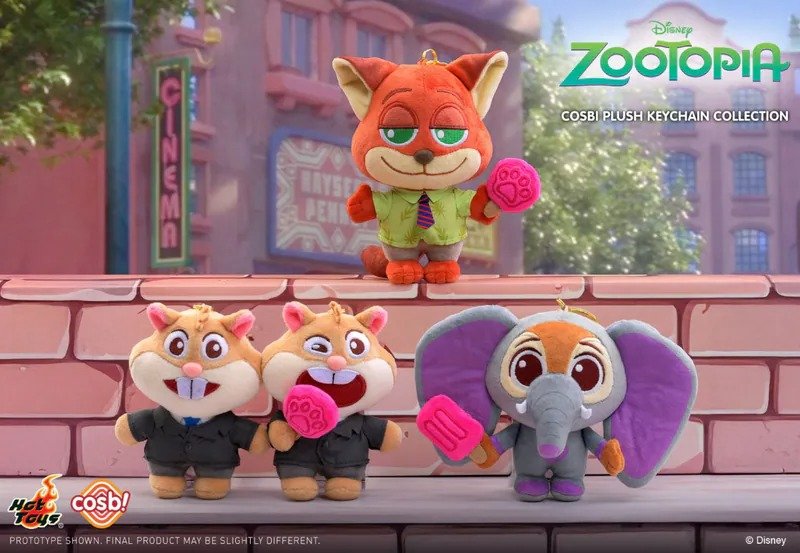 Hot Toys Disney Zootopia 2 Series Cosbi Plush Keychain Collection Set of 6