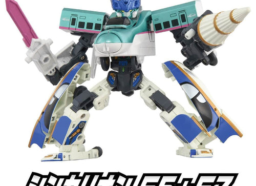 Load image into Gallery viewer, Takara Tomy Shinkansen SGX Shinkalion E5 Hayabusa + E7 Kagayaki Link Combine Set
